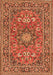 Serging Thickness of Machine Washable Medallion Orange Traditional Area Rugs, wshtr1083org