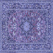 Square Medallion Blue Traditional Rug, tr1083blu