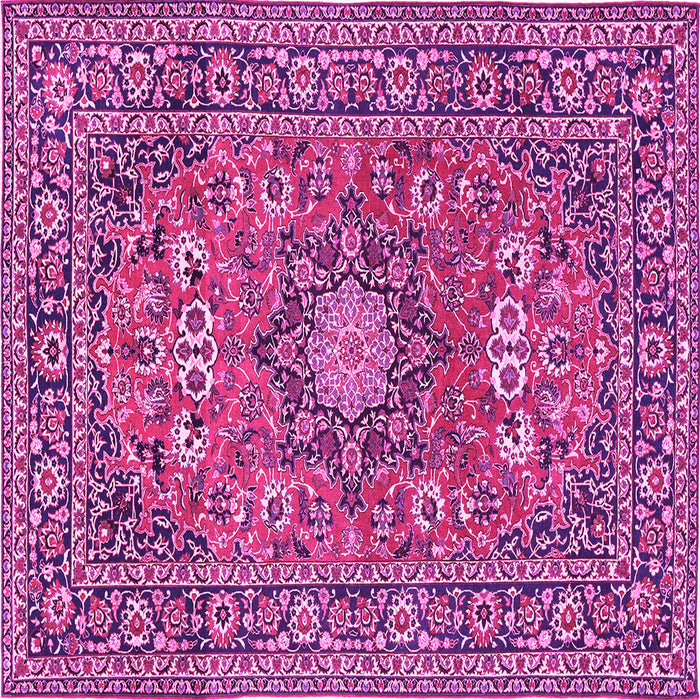 Square Medallion Pink Traditional Rug, tr1083pnk