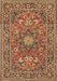 Machine Washable Medallion Brown Traditional Rug, wshtr1083brn