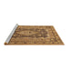 Sideview of Machine Washable Medallion Brown Traditional Rug, wshtr1084brn