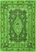 Medallion Green Traditional Rug, tr1084grn