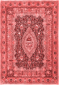 Medallion Red Traditional Rug, tr1084red