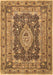 Machine Washable Medallion Brown Traditional Rug, wshtr1084brn