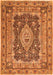 Serging Thickness of Machine Washable Medallion Orange Traditional Area Rugs, wshtr1084org