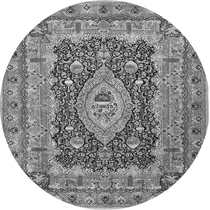 Square Medallion Gray Traditional Rug, tr1084gry