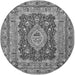 Square Medallion Gray Traditional Rug, tr1084gry