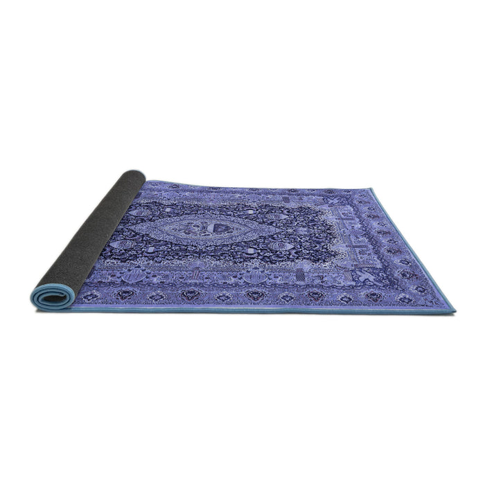 Sideview of Medallion Blue Traditional Rug, tr1084blu