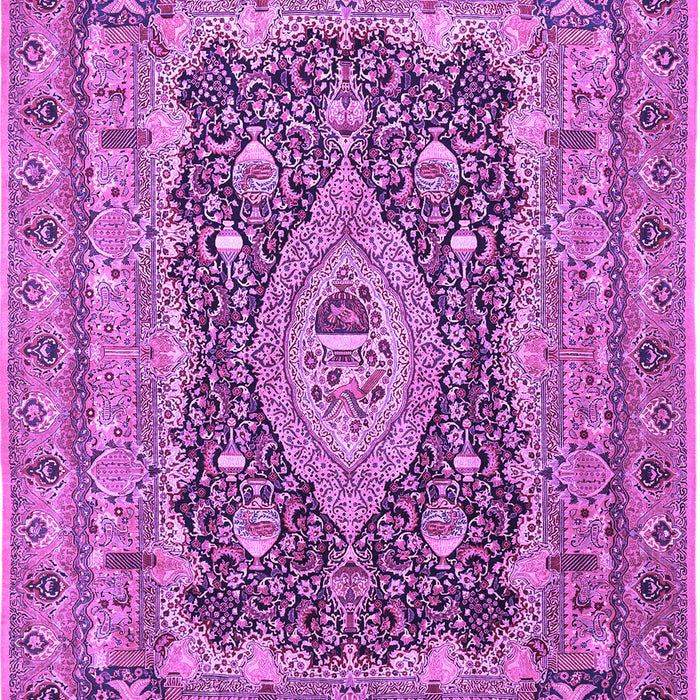 Machine Washable Medallion Purple Traditional Area Rugs, wshtr1084pur