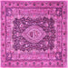 Square Medallion Pink Traditional Rug, tr1084pnk