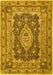 Medallion Yellow Traditional Rug, tr1084yw