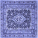 Square Medallion Blue Traditional Rug, tr1084blu