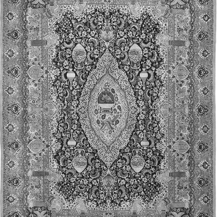 Serging Thickness of Machine Washable Medallion Gray Traditional Rug, wshtr1084gry