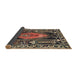 Sideview of Traditional Bakers Brown Medallion Rug, tr1085