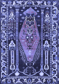 Medallion Blue Traditional Rug, tr1085blu