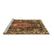 Sideview of Machine Washable Medallion Brown Traditional Rug, wshtr1085brn