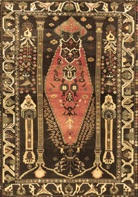 Medallion Brown Traditional Rug, tr1085brn