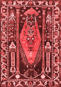 Medallion Red Traditional Rug, tr1085red