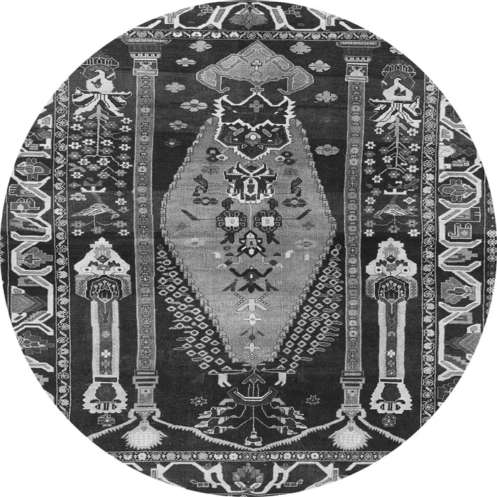 Square Medallion Gray Traditional Rug, tr1085gry