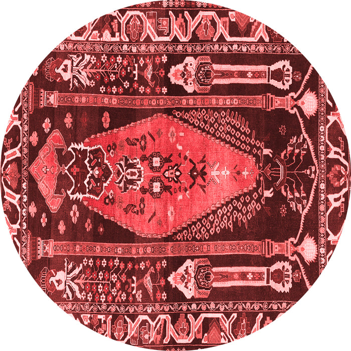 Machine Washable Medallion Red Traditional Rug, wshtr1085red