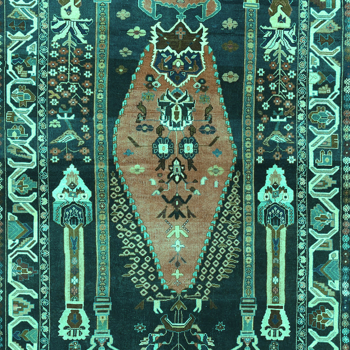 Medallion Turquoise Traditional Rug, tr1085turq