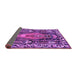 Sideview of Medallion Purple Traditional Rug, tr1085pur