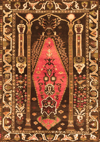 Medallion Orange Traditional Rug, tr1085org