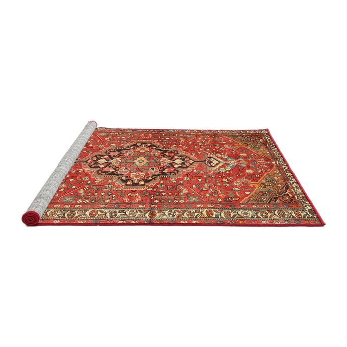 Sideview of Machine Washable Traditional Red Rug, wshtr1086