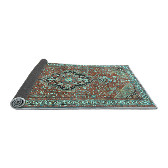 Sideview of Persian Light Blue Traditional Rug, tr1086lblu