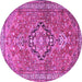 Round Persian Purple Traditional Rug, tr1086pur