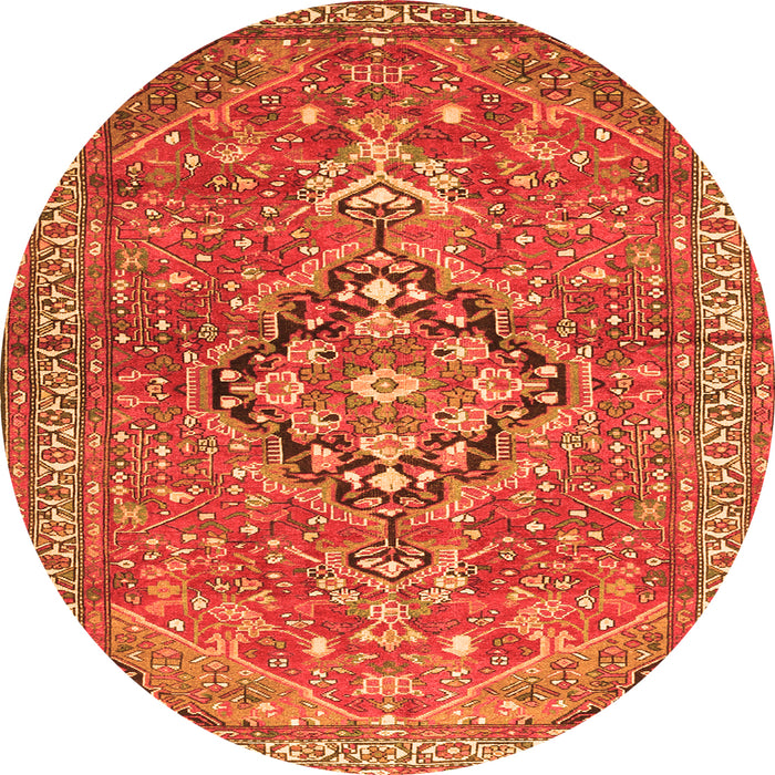 Machine Washable Persian Orange Traditional Area Rugs, wshtr1086org