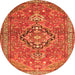 Machine Washable Persian Orange Traditional Area Rugs, wshtr1086org