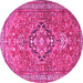 Round Persian Pink Traditional Rug, tr1086pnk