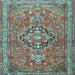 Square Machine Washable Persian Light Blue Traditional Rug, wshtr1086lblu