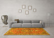 Machine Washable Persian Yellow Traditional Rug in a Living Room, wshtr1086yw