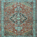 Square Persian Light Blue Traditional Rug, tr1086lblu
