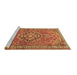 Sideview of Machine Washable Persian Brown Traditional Rug, wshtr1086brn