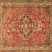 Square Persian Brown Traditional Rug, tr1086brn