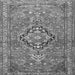 Round Machine Washable Persian Gray Traditional Rug, wshtr1086gry