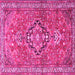 Square Machine Washable Persian Pink Traditional Rug, wshtr1086pnk