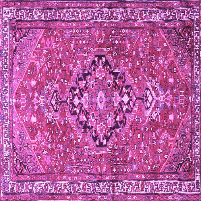 Square Machine Washable Persian Purple Traditional Area Rugs, wshtr1086pur