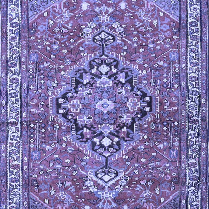 Machine Washable Persian Blue Traditional Rug, wshtr1086blu