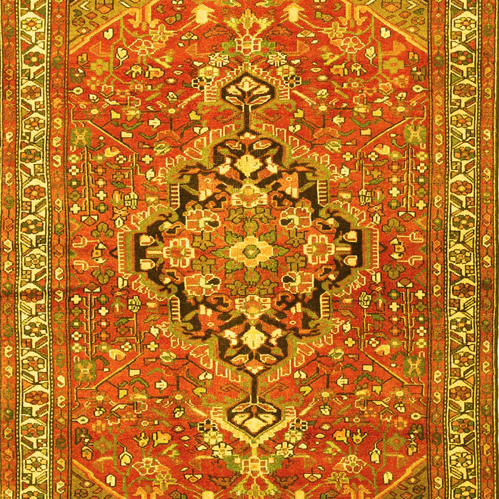 Machine Washable Persian Yellow Traditional Rug, wshtr1086yw