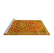 Sideview of Machine Washable Persian Yellow Traditional Rug, wshtr1086yw