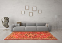 Machine Washable Persian Orange Traditional Rug, wshtr1086org