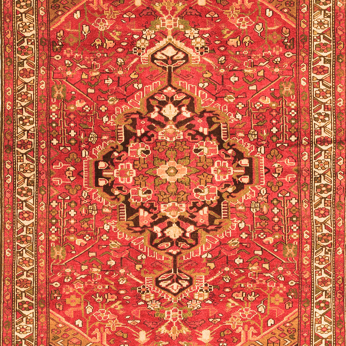 Serging Thickness of Machine Washable Persian Orange Traditional Area Rugs, wshtr1086org