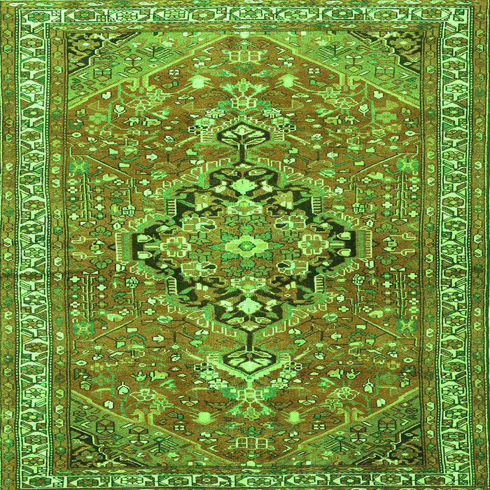 Serging Thickness of Persian Green Traditional Rug, tr1086grn