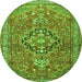 Square Persian Green Traditional Rug, tr1086grn