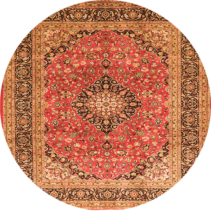 Square Persian Orange Traditional Rug, tr1087org