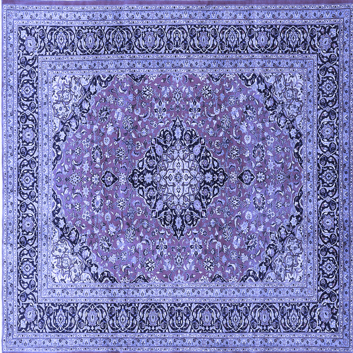 Square Machine Washable Persian Blue Traditional Rug, wshtr1087blu